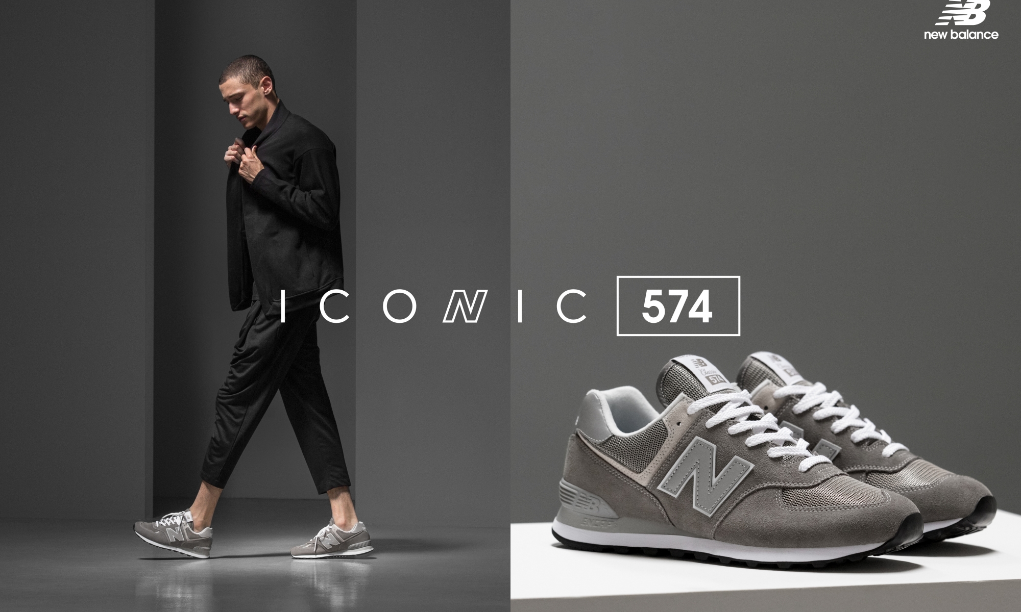 new balance 574 no pé