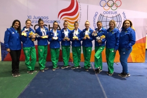 Ginasta catarinense é campeã sul-americana com a seleção brasileira